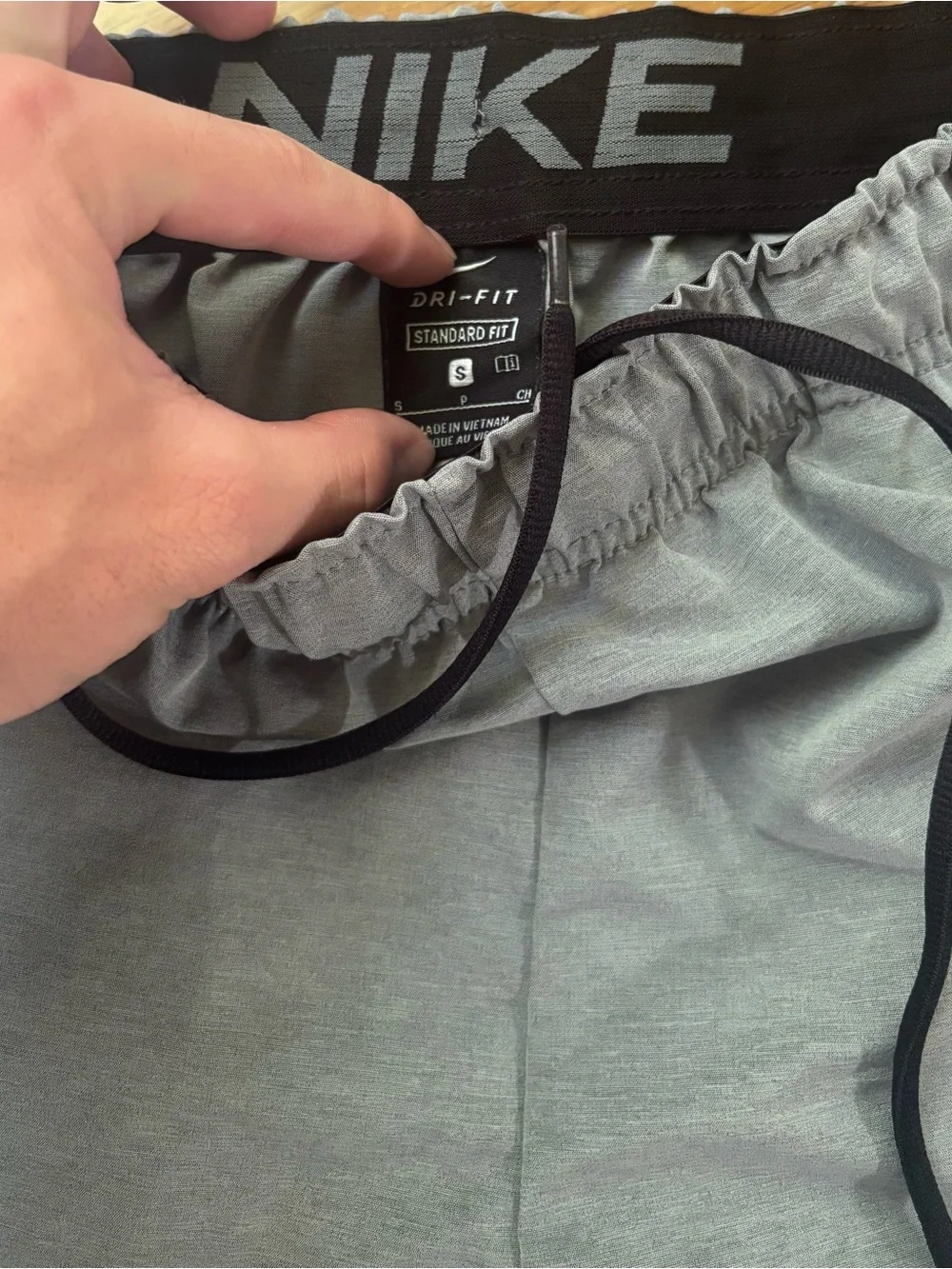 Nike Men’s Light Gray Athletic Shorts with Swoosh